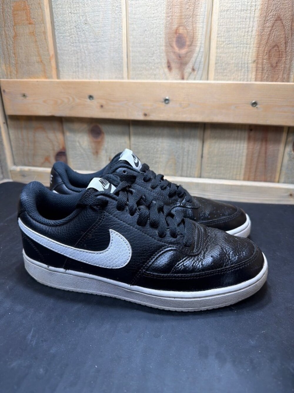 Nike Court Vision Low Black White Sneakers Womens 6.5 CD5434-001